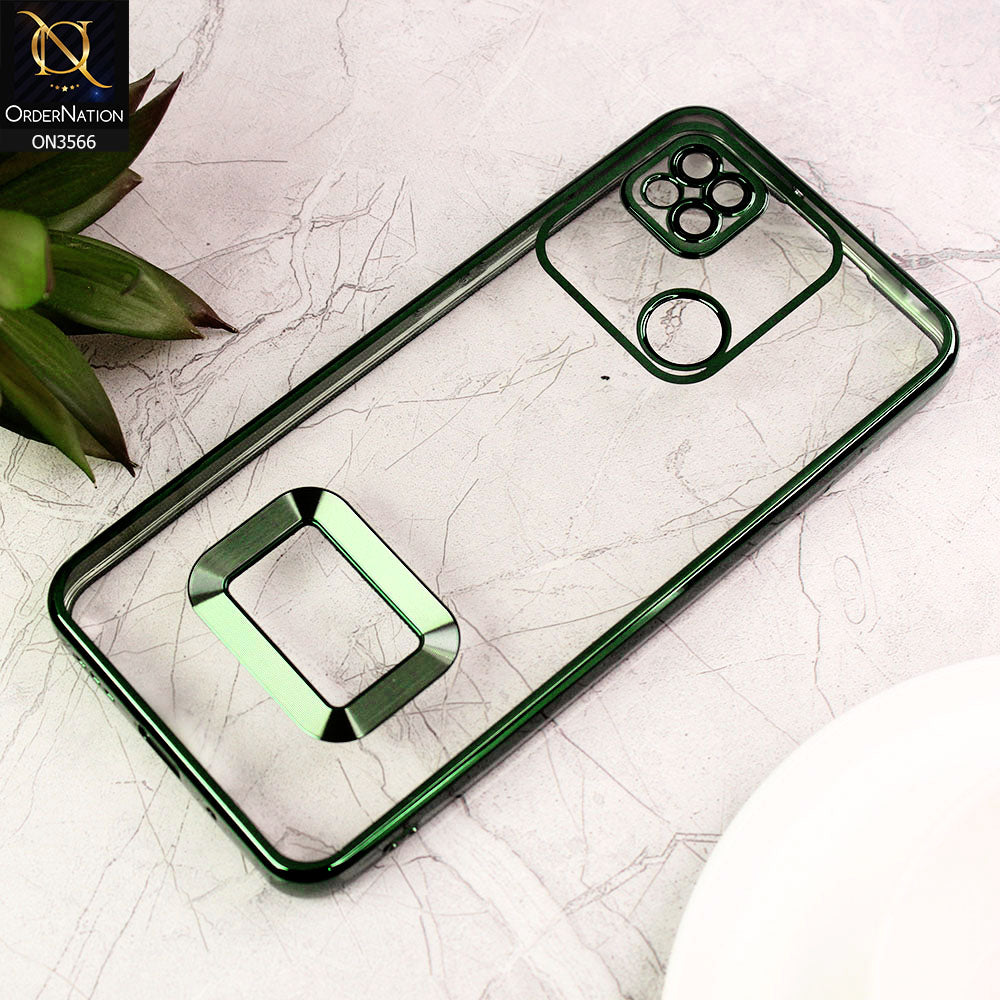 Xiaomi Redmi 10A Cover  - Green - Electroplating Borders Logo Hole Camera Lens Protection Soft Silicone Case