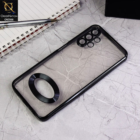 Samsung Galaxy A52 Cover - Black - Electroplating Borders Logo Hole Camera Lens Protection Soft Silicone Case