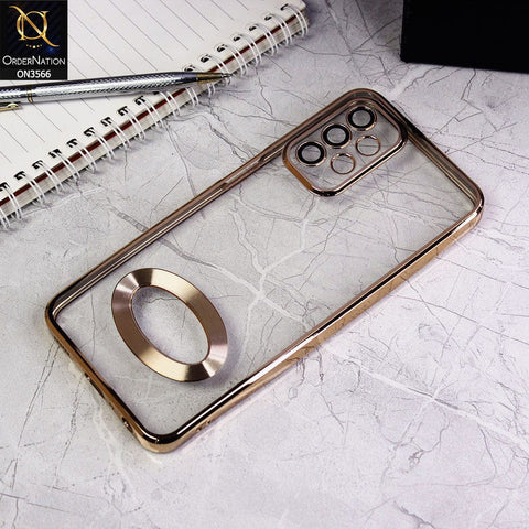 Samsung Galaxy A33 5G Cover - Golden - Electroplating Borders Logo Hole Camera Lens Protection Soft Silicone Case