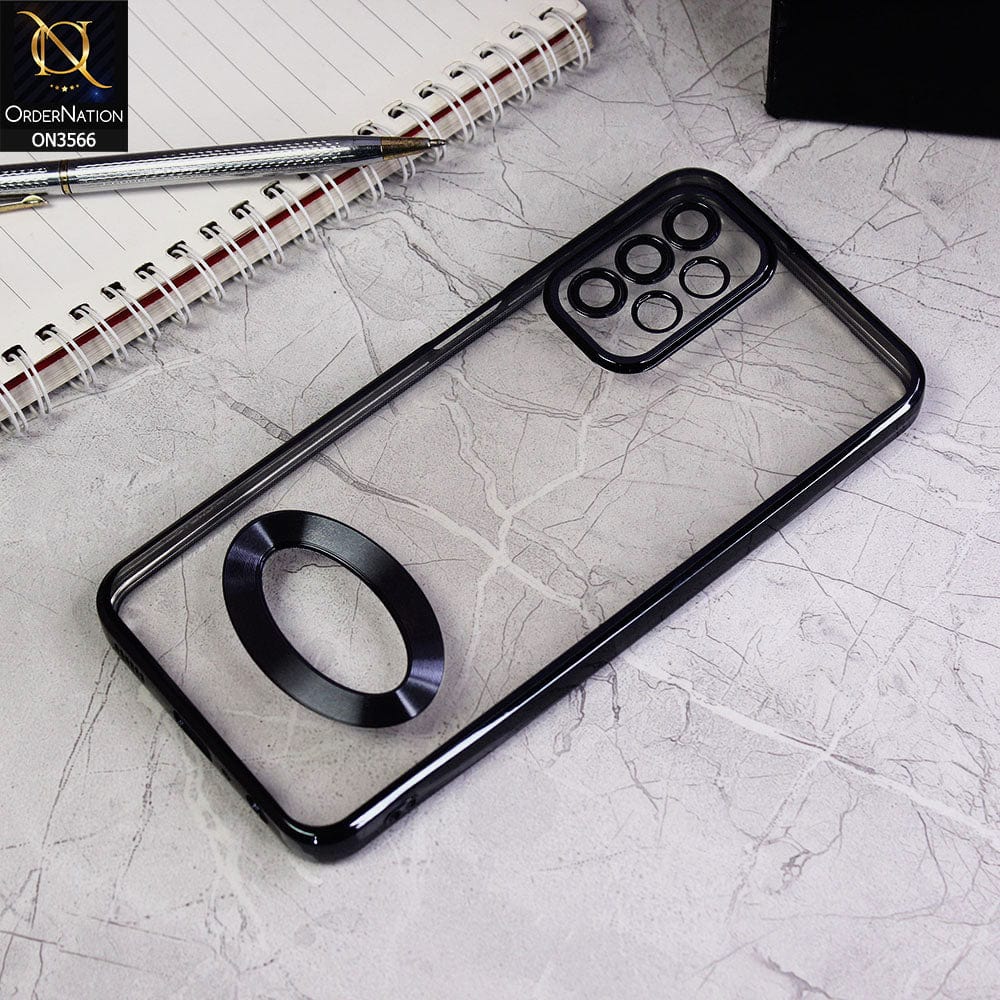 Samsung Galaxy A53 5G Cover - Black - Electroplating Borders Logo Hole Camera Lens Protection Soft Silicone Case