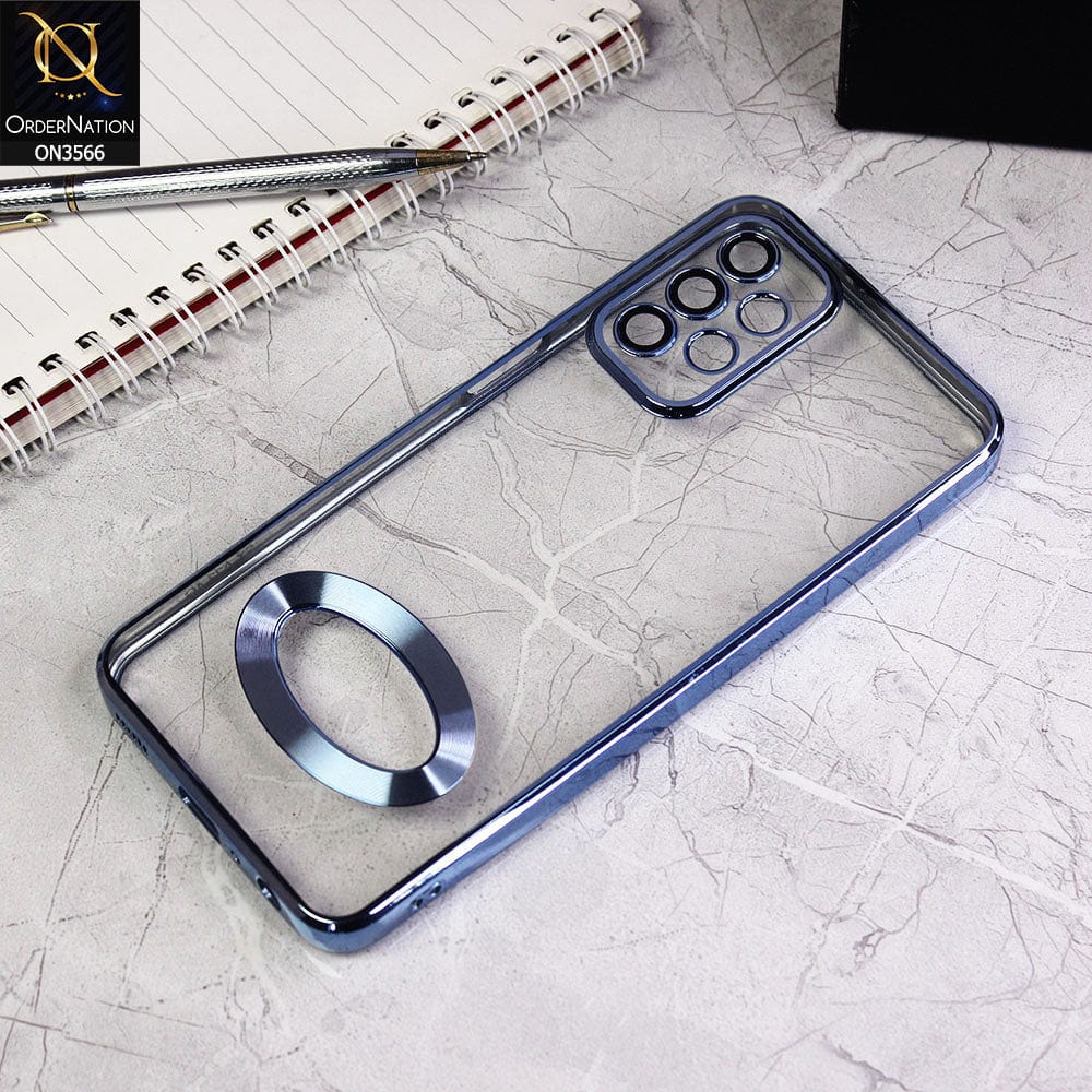 Samsung Galaxy A53 5G Cover - Sierra Blue - Electroplating Borders Logo Hole Camera Lens Protection Soft Silicone Case