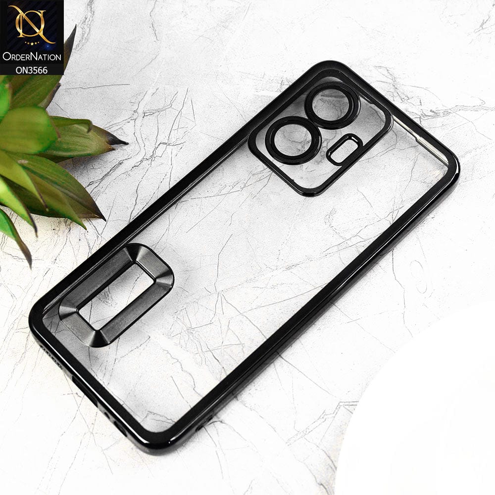 Vivo Y55 4G Cover  - Black - Electroplating Borders Logo Hole Camera Lens Protection Soft Silicone Case