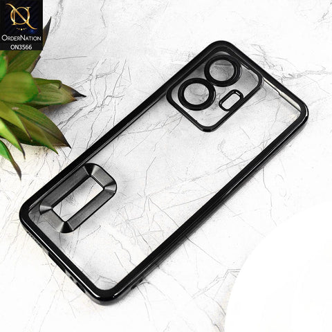 Vivo Y55 4G Cover  - Black - Electroplating Borders Logo Hole Camera Lens Protection Soft Silicone Case