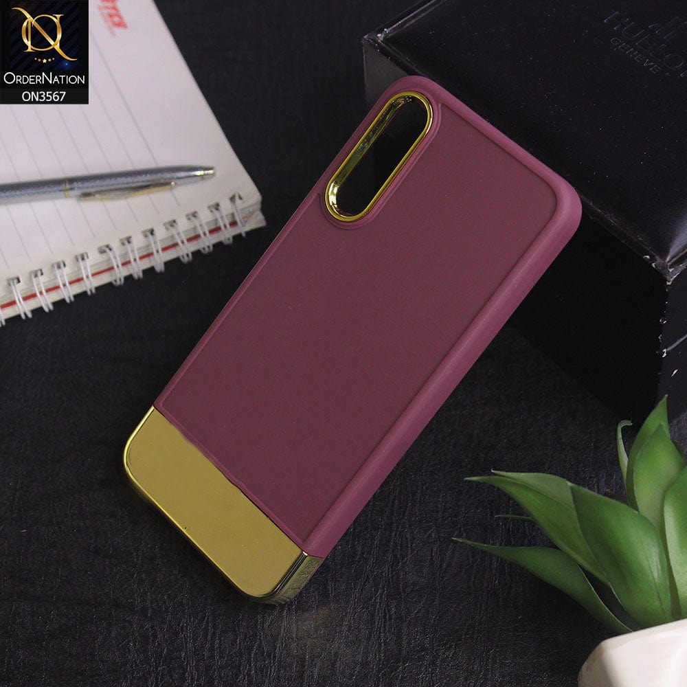 Samsung Galaxy A30s - Burgundy -Camera Electroplated Soft Silicone Case