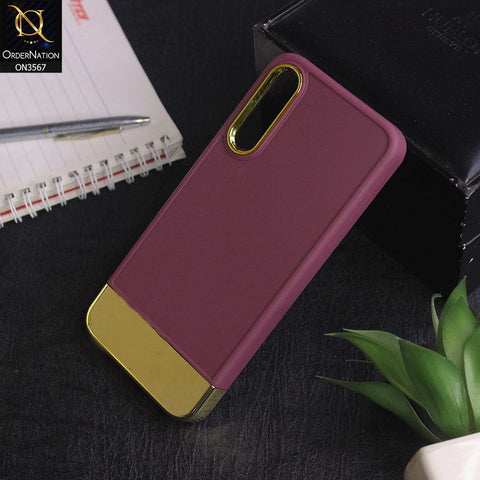 Samsung Galaxy A50 - Burgundy -Camera Electroplated Soft Silicone Case