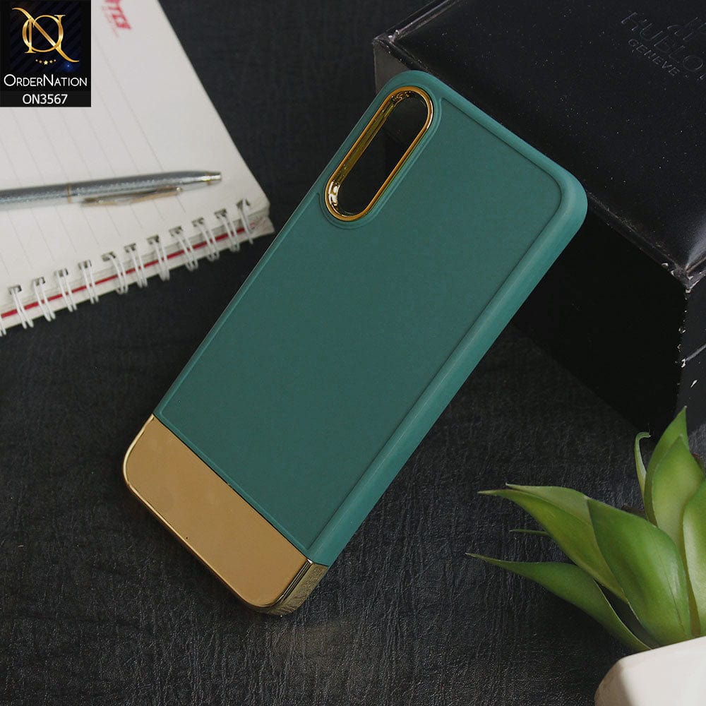 Samsung Galaxy A30s - Green -Camera Electroplated Soft Silicone Case