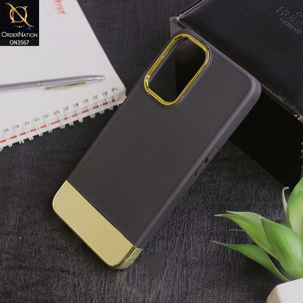 Oppo A16 - Black -Camera Electroplated Soft Silicone Case