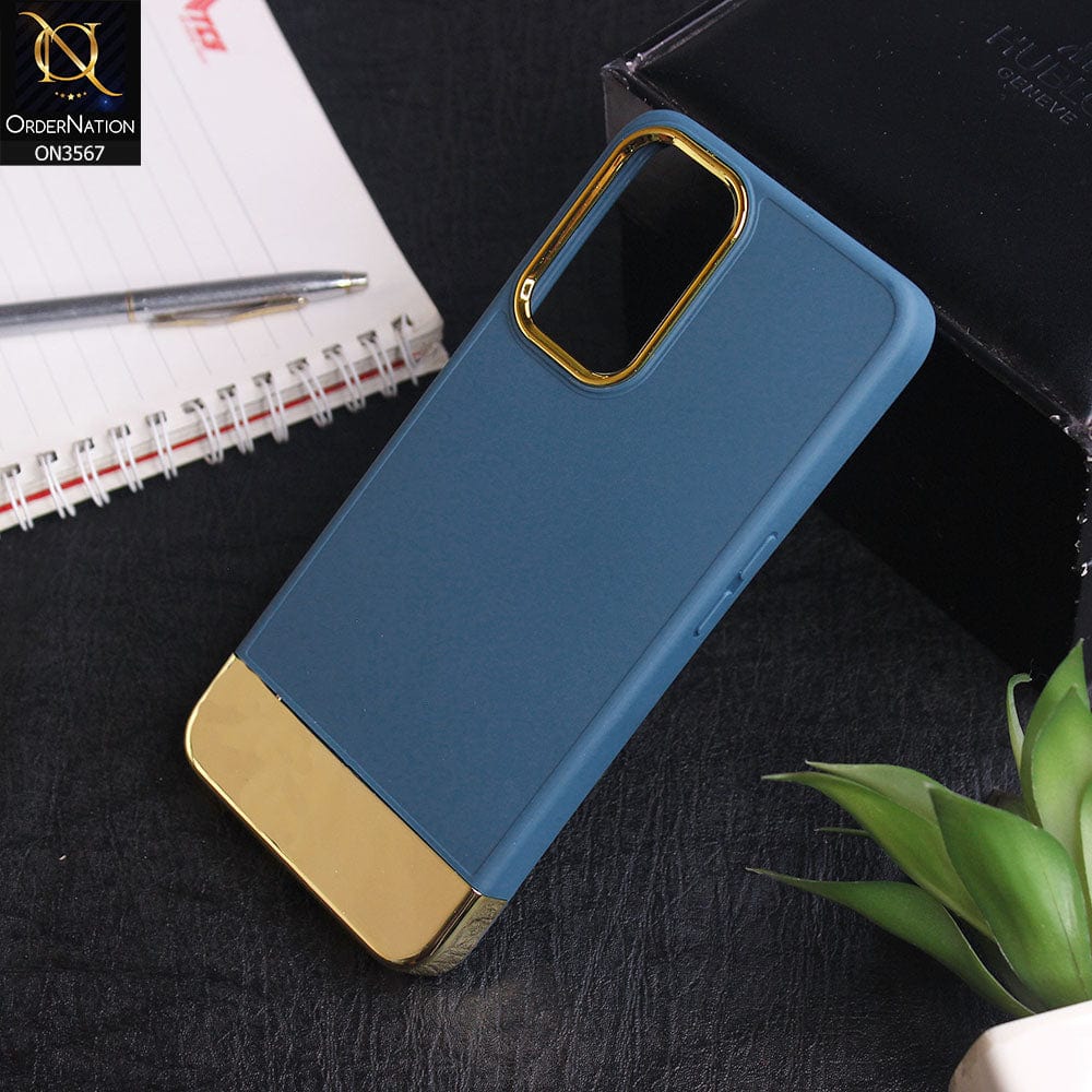 Oppo A54 4G - Blue -Camera Electroplated Soft Silicone Case