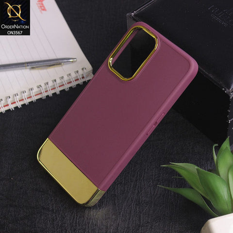 Oppo A16 - Burgundy -Camera Electroplated Soft Silicone Case