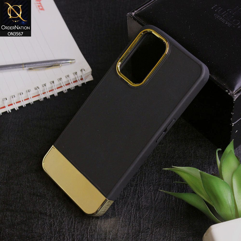 Oppo A36 - Black -Camera Electroplated Soft Silicone Case