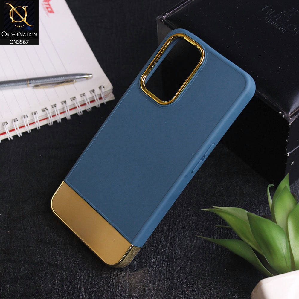 Oppo A36 - Blue -Camera Electroplated Soft Silicone Case