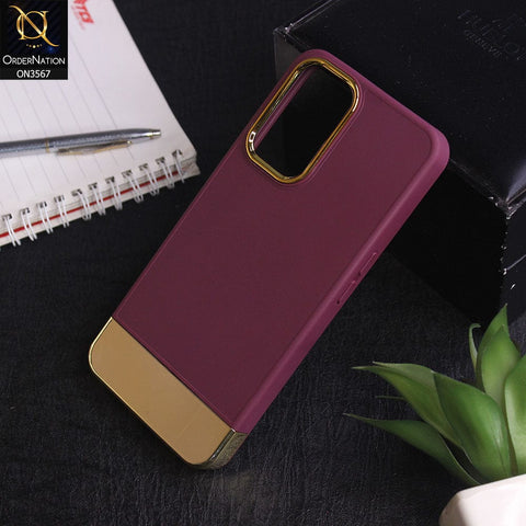 Oppo A36 - Burgundy -Camera Electroplated Soft Silicone Case