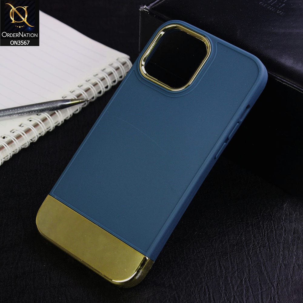 iPhone 13 Pro Max Cover - Blue - Camera Electroplated Soft Silicone Case
