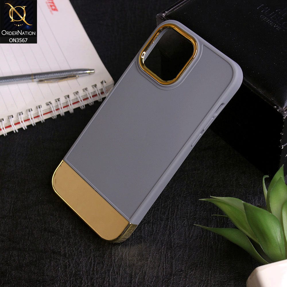 iPhone 13 Pro Max - Grey -Camera Electroplated Soft Silicone Case