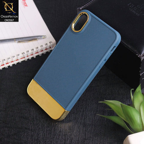 iPhone X - Blue -Camera Electroplated Soft Silicone Case