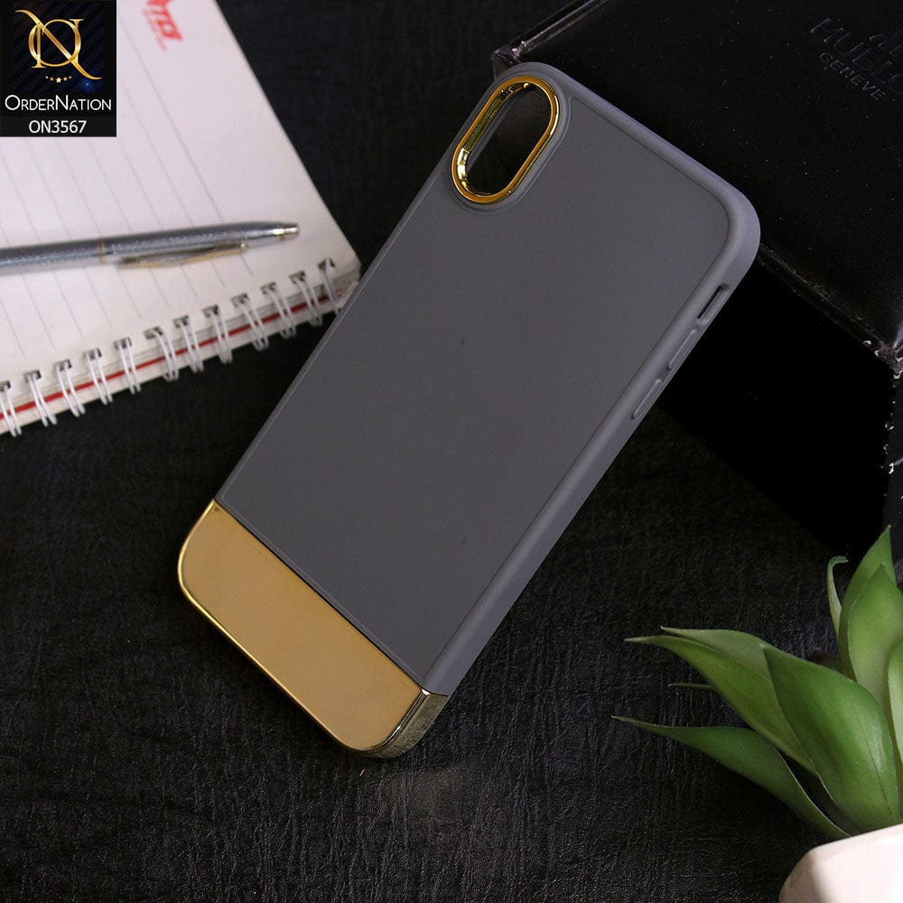 iPhone X - Grey -Camera Electroplated Soft Silicone Case