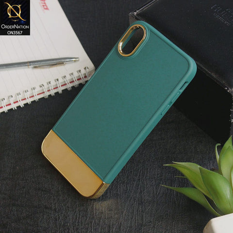 iPhone XS Max - Green -Camera Electroplated Soft Silicone Case