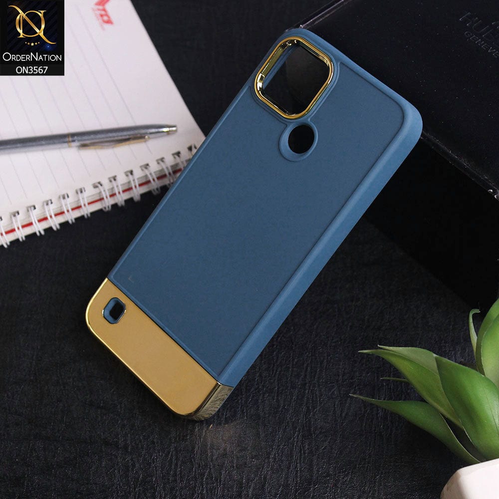 Realme C25Y  - Blue - Camera Electroplated Soft Silicone Case