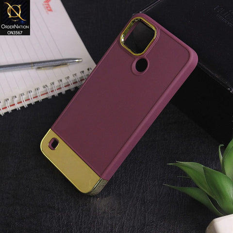 Realme C21Y  - Burgundy - Camera Electroplated Soft Silicone Case