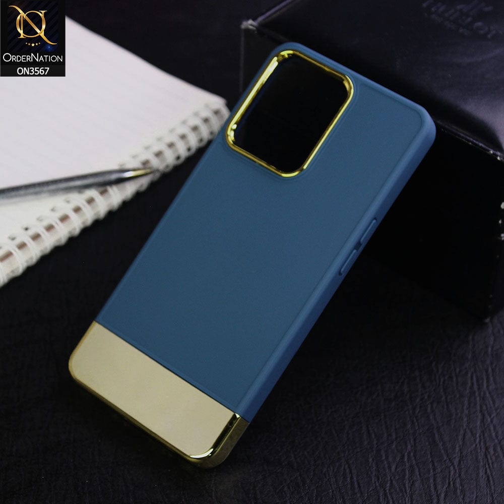 Oppo F21 Pro 4G - Blue -Camera Electroplated Soft Silicone Case