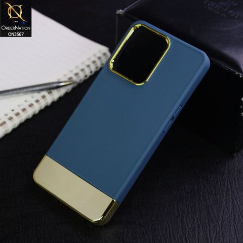 Oppo F21 Pro 4G - Blue -Camera Electroplated Soft Silicone Case
