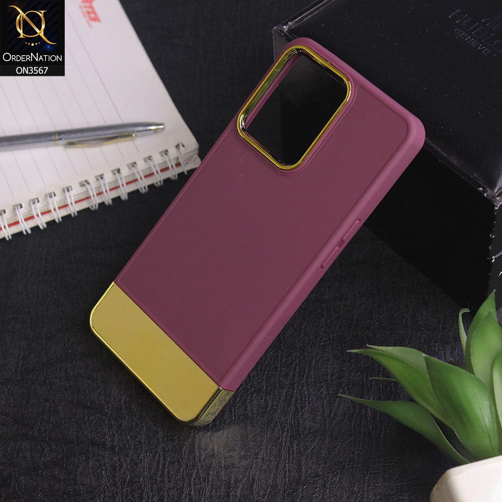 Oppo Reno 7 4G - Burgundy -Camera Electroplated Soft Silicone Case