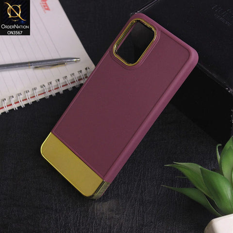 Samsung Galaxy A12 Nacho - Burgundy -Camera Electroplated Soft Silicone Case