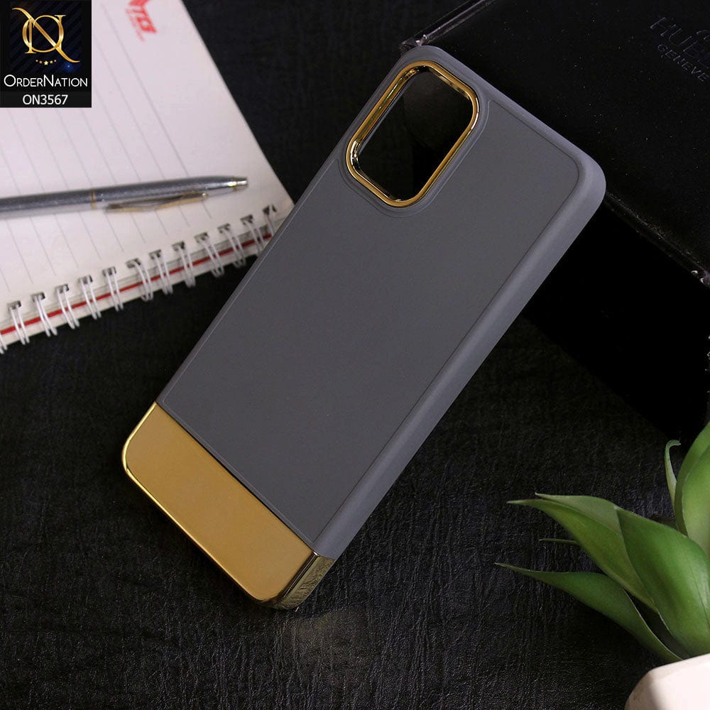 Samsung Galaxy A12 Nacho - Grey -Camera Electroplated Soft Silicone Case
