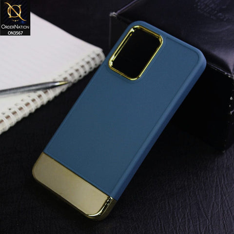 Vivo Y21G Cover - Blue - Camera Electroplated Soft Silicone Case