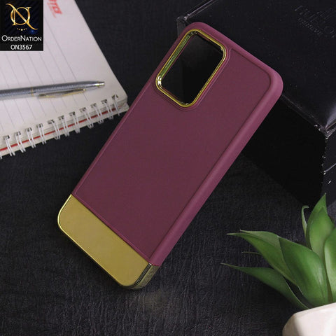 Vivo Y21 - Burgundy -Camera Electroplated Soft Silicone Case