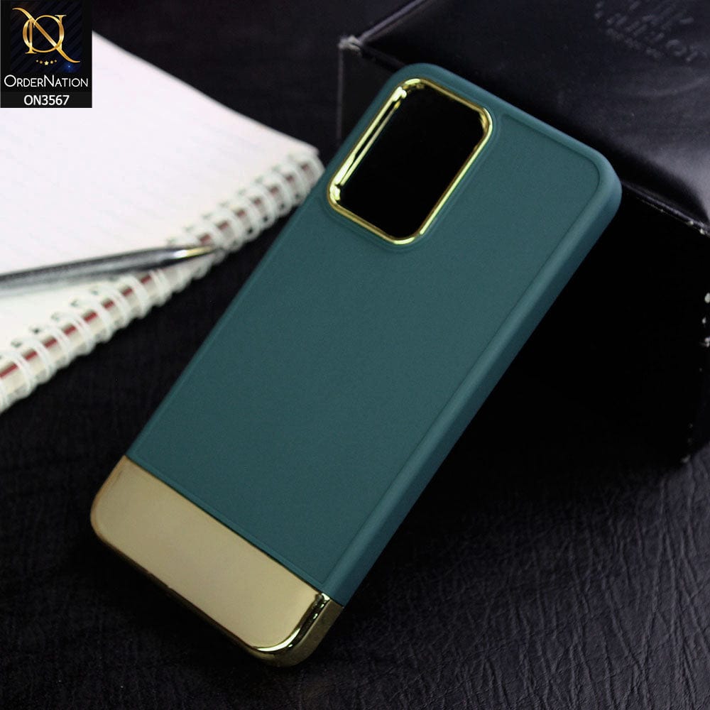 Vivo Y21s Cover - Green - Camera Electroplated Soft Silicone Case