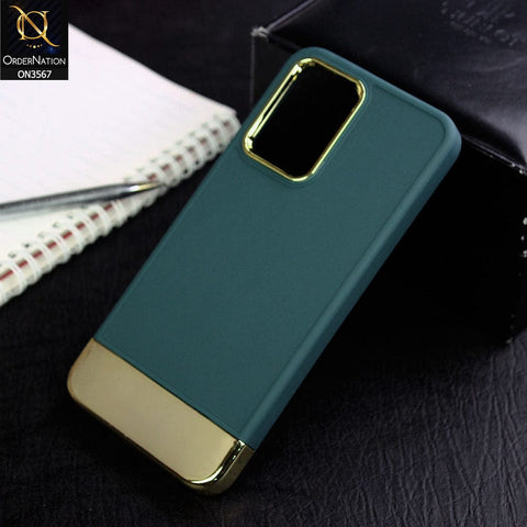 Vivo Y21a Cover - Green - Camera Electroplated Soft Silicone Case