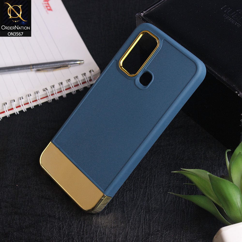 Vivo Y50 - Blue -Camera Electroplated Soft Silicone Case