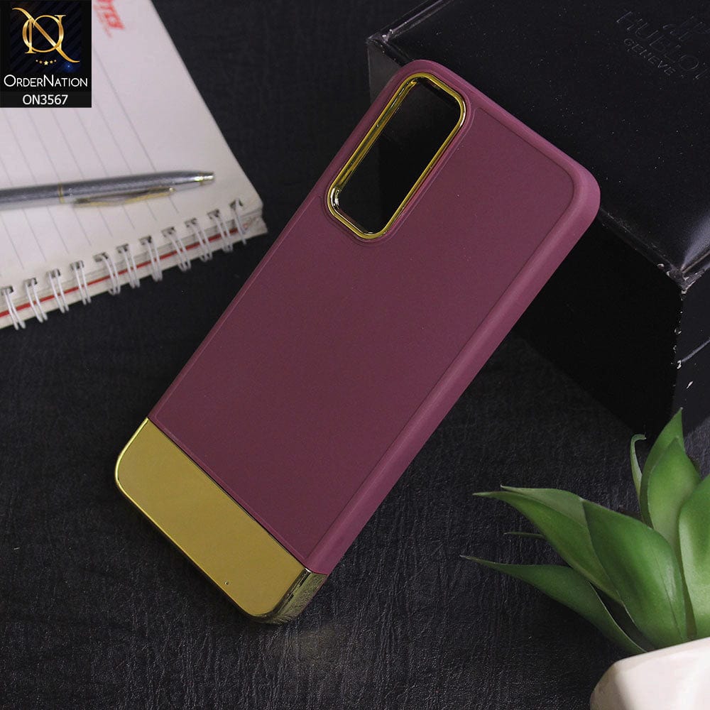Vivo Y33 - Burgundy -Camera Electroplated Soft Silicone Case