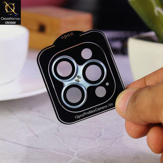 iPhone 13 Pro Protector - Sierra Blue - Alloy Metal Frame Camera Lens Screen Protector