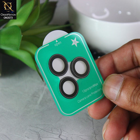 iPhone 14 Pro Max Protector - Black - New Stylish Diamond Cut Camera Lens Scratch-Resistant Glass Protector