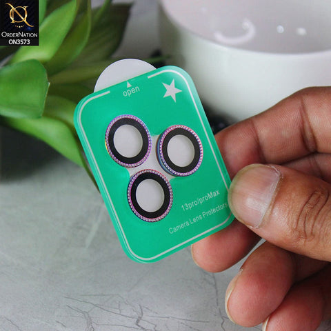 iPhone 14 Pro Protector - Multi - New Stylish Diamond Cut Camera Lens Scratch-Resistant Glass Protector