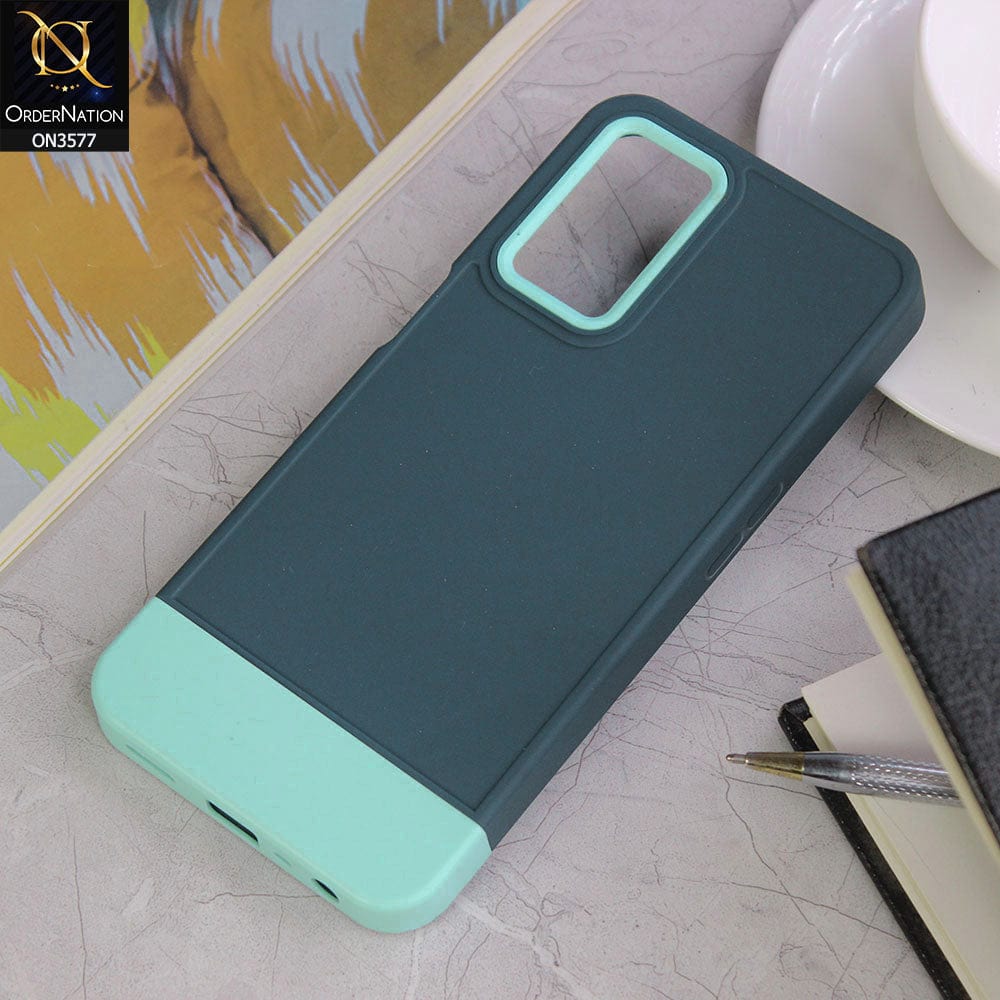 Oppo A55 5G Cover - Design1 - Trendy Double Tone Candy Colour Soft Silicon Protective Case