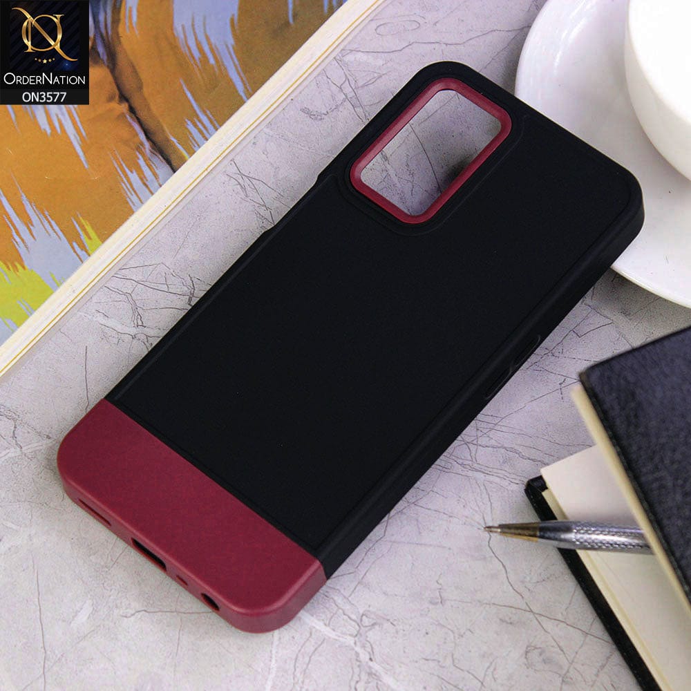 Oppo A55 5G Cover - Design8 - Trendy Double Tone Candy Colour Soft Silicon Protective Case