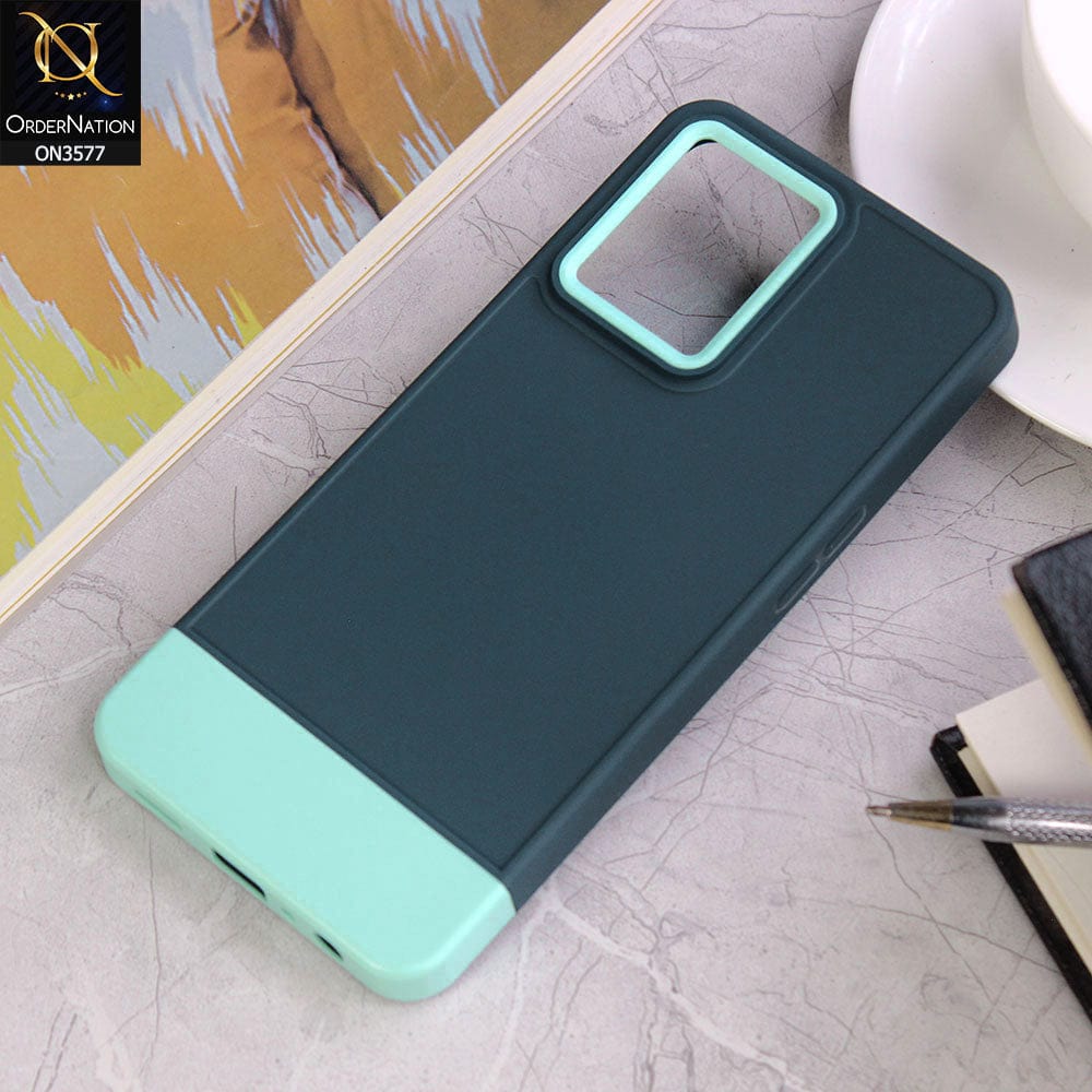 Oppo Reno 7 Lite Cover - Design1 - Trendy Double Tone Candy Colour Soft Silicon Protective Case
