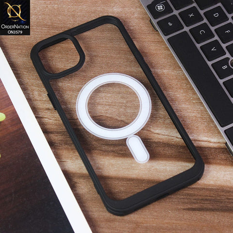 iPhone 14 Plus Cover - Black - Premium Quality MagSafe Colour Border Soft Silicon Case - (MagSafe Notification Not Enabled)