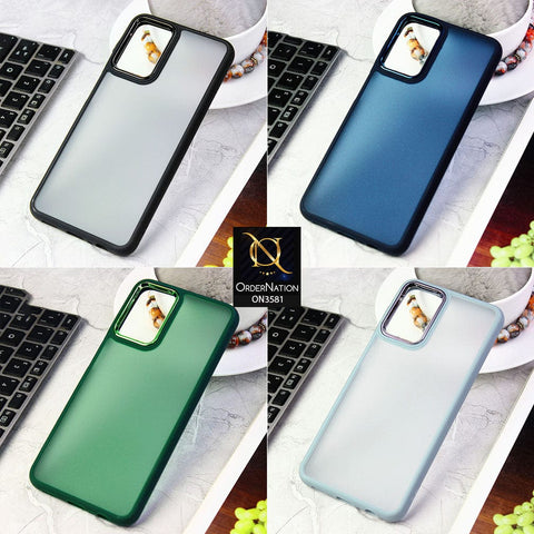 Oppo F21 Pro 4G  Cover - Blue -  Trendy Electroplating Camera Shiny Borders Crash Resistant Pc+Tpu Protective Case