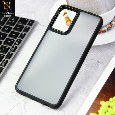 Oppo Reno 7 Lite  Cover - Black -  Trendy Electroplating Camera Shiny Borders Crash Resistant Pc+Tpu Protective Case
