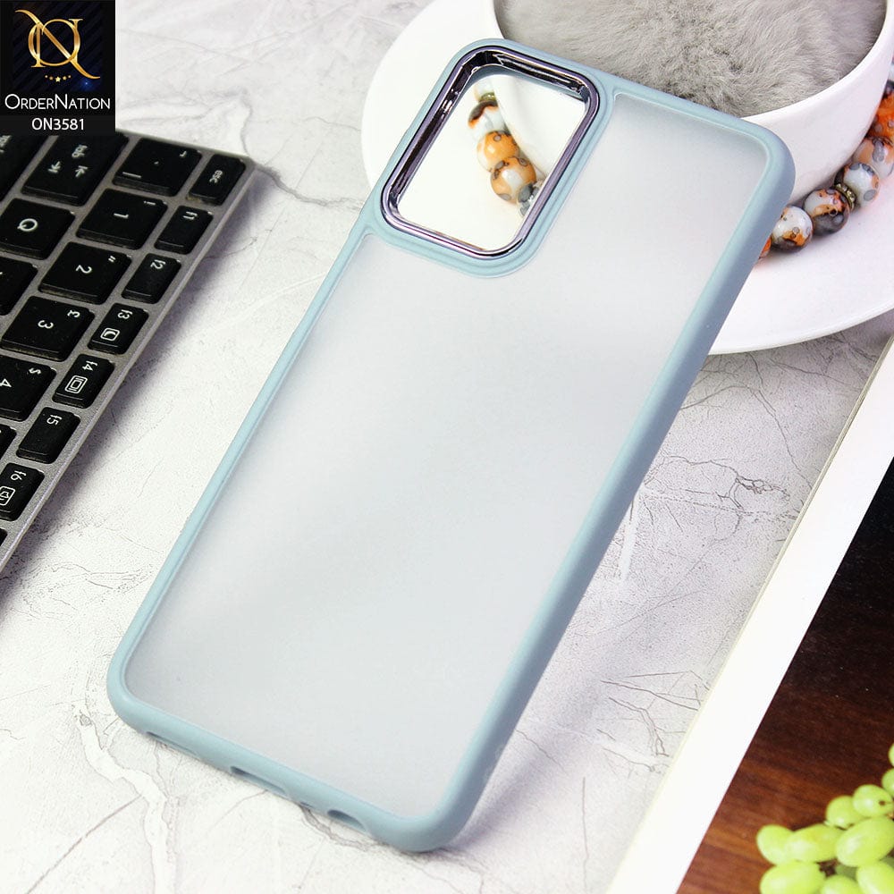 Oppo F21 Pro 5G  Cover - Gray -  Trendy Electroplating Camera Shiny Borders Crash Resistant Pc+Tpu Protective Case