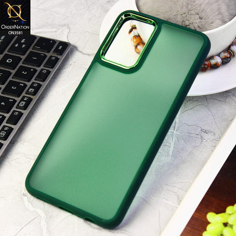 Oppo F21 Pro 5G  Cover - Green -  Trendy Electroplating Camera Shiny Borders Crash Resistant Pc+Tpu Protective Case