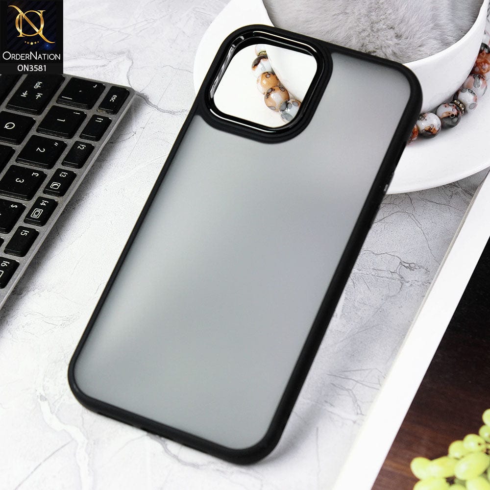 iPhone 13 Pro Max Cover - Black -  Trendy Electroplating Camera Shiny Borders Crash Resistant Pc+Tpu Protective Case