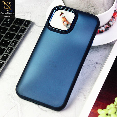 iPhone 13 Pro Max Cover - Blue -  Trendy Electroplating Camera Shiny Borders Crash Resistant Pc+Tpu Protective Case