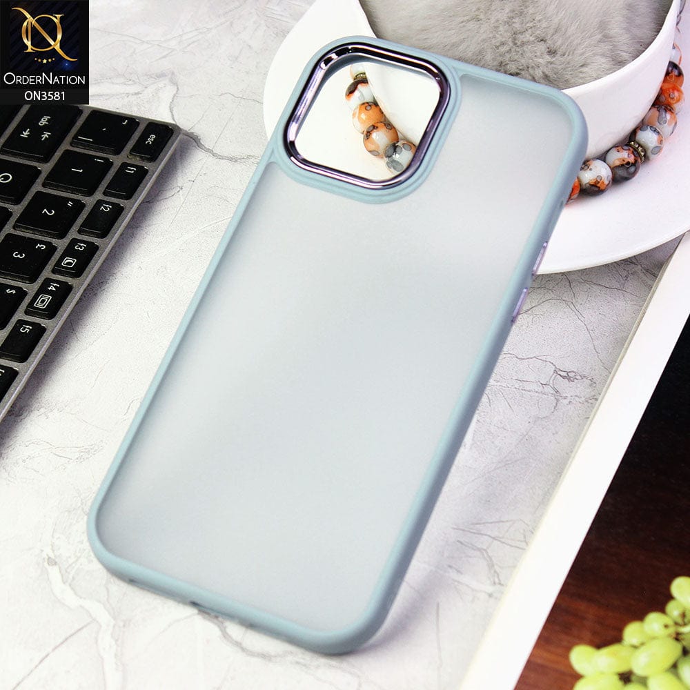 iPhone 13 Pro Max Cover - Gray -  Trendy Electroplating Camera Shiny Borders Crash Resistant Pc+Tpu Protective Case