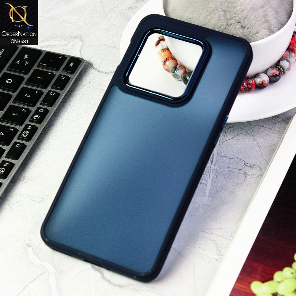 OnePlus 10 Pro  Cover - Blue -  Trendy Electroplating Camera Shiny Borders Crash Resistant Pc+Tpu Protective Case