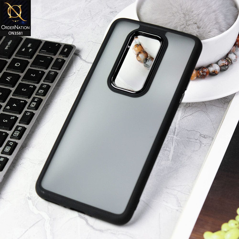 OnePlus 7 Pro Cover - Black -  Trendy Electroplating Camera Shiny Borders Crash Resistant Pc+Tpu Protective Case
